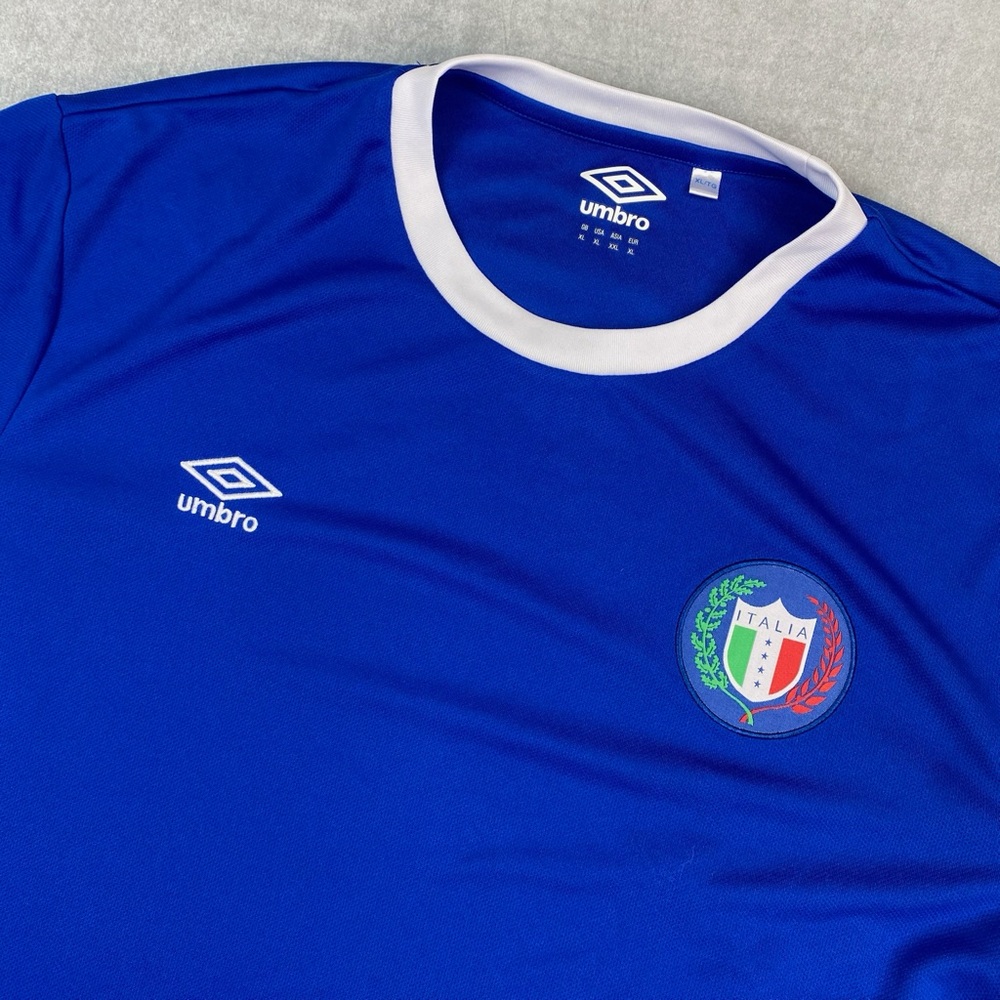 Umbro Italia Soccer Jersey‎ Blue Football Shirt Mens XL